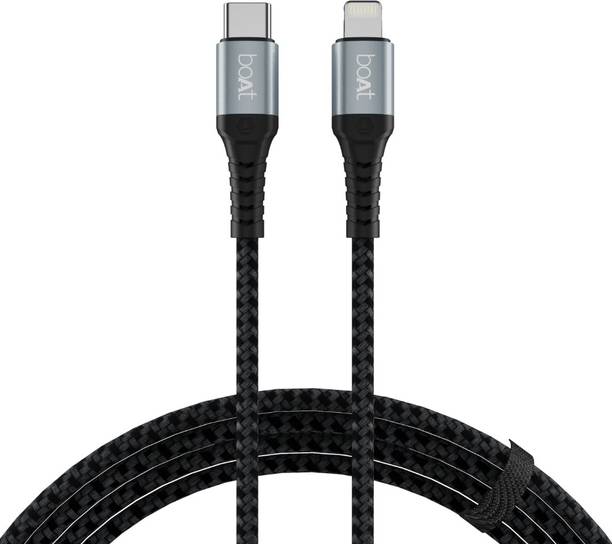 boAt Lightning Cable 2.4 A 1.5 m Usb Type C To Lightning Cable For Charging Adapter With Mfi Certification