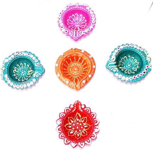 hc the crafs Earthenware (Pack of 5) Table Diya
