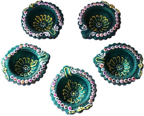hc the crafts Earthenware (Pack of 5) Table Diya