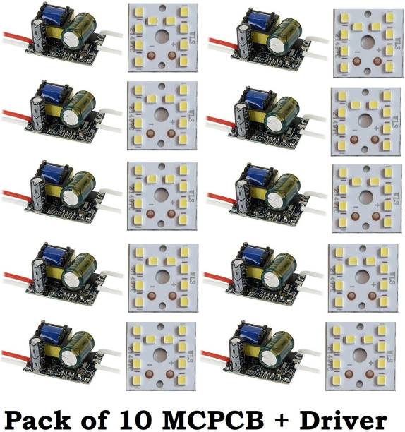 Republic PACK OF 10 Raw Material for led bulb comes with McPcB AND 9W, WHITE LED HPF DRIVER Electronic Components Electronic Hobby Kit