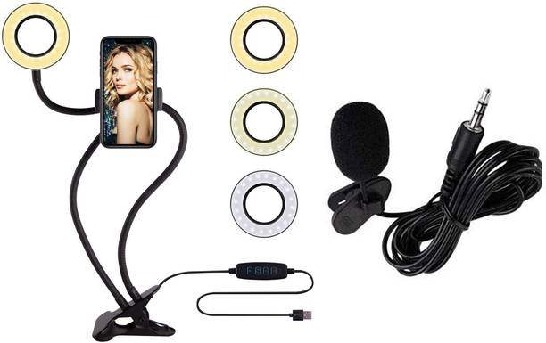 HIFY Selfie Ring Light , Single LED Light with Phone Holder And 3 Colour Modes, Dimmable Lighting for YouTube, Photo-Shoot, Video Shoot, Live Stream, Makeup & Vlogging Compatible with Lightweight Mini Collar Mic Ring Flash