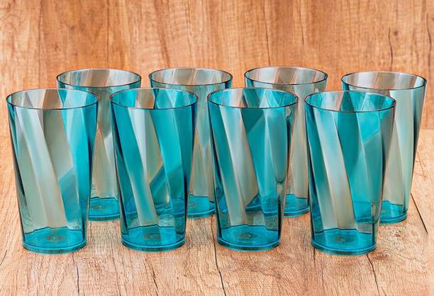 सेंट्रीकस Twister Shape Plastic Water Glasses Set ग्लास सेट