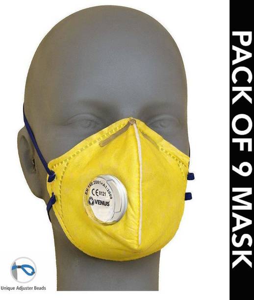 Venus Safety and Health Premium Protection Unisex Mask For Men Women Kids Teens Girls Boys Adults School Students Pack of 9 Mask Anti Pollution Filter Respirator Face Mask PM2.5 Filteration Valve Mask Air Circulation Breathable N95 Mask With Adjustable Nose Clip Reusable Comfortable Mask High Quality Face Mask Soft Fabric Premium High Quality Outdoor Mask Surgical Mask Multi Layer Cotton Cloth Mask Washable Pollution Mask With Adjustable Head Loop Multilayer Fabric Pharmaceutical Mask Designer Facemask Anti Bacterial Mask Anti Virus Mask Anti Germ Mask Antimicrobial Mask Yellow Mask Reusable, Washable
