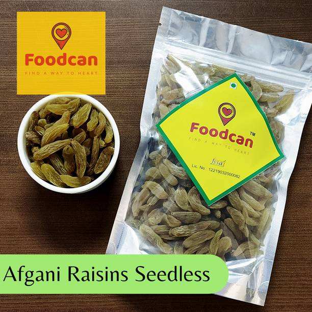 FOODCAN Raisins Original Afghani Kismis Dakh Green Long Size (Kishmis) Seedless 800G Saver Pack Raisins