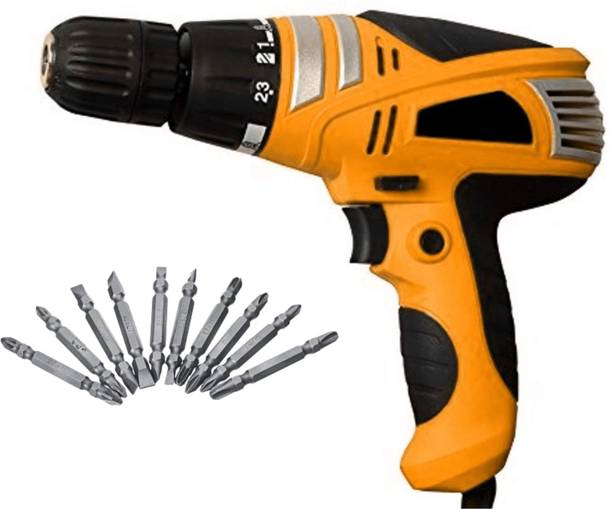 XDLB 10 mm Screw Gun with Ph +- Drill bit set SGN Reverse Forward and Torque Adjustment System SD58tr Plastic Compact Screwdriver Cum Drill SGN Machine with PH+- Drill Bit set (Variant color) Collated Screw Gun