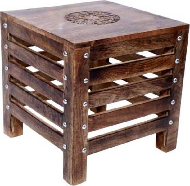 Artesia Solid Wood Hand Carved Side Table/ End Table Solid Wood Side Table