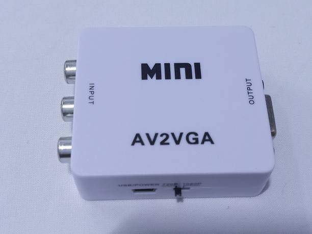 kipek  TV-out Cable AV to VGA Converter Adapter AV RCA to VGA Video with Audio to PC HDTV Converter