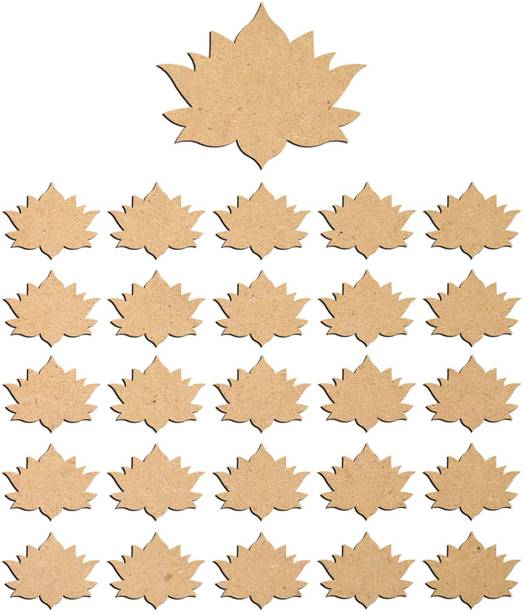 Haoser 3mm Wooden Lotus cutouts for Scrapbooking Arts Crafts DIY Decoration Display Décor