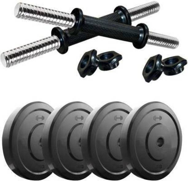HACKERX 20Kg (5kg x 4 Rubber Plates) + 2 Dumbbell rods Adjustable Dumbbell