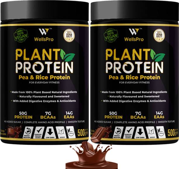WellsPro Plant Protein Powder 1kg [33 ​Servings] Pea Protein Brown Rice Protein 100% Vegan Plant-Based Protein