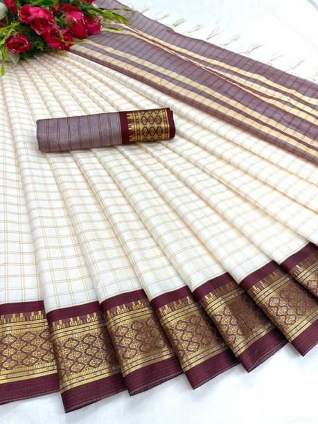nilfashion Printed Chettinadu Cotton Blend, Cotton Silk Saree