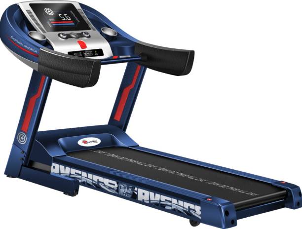 Powermax Fitness MTA-1000 Captain America Edition (4HP Peak) Smart Folding Electric Treadmill with Auto Incline Treadmill