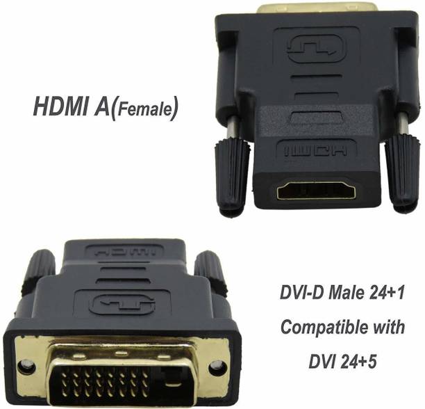 Nsinc  TV-out Cable HDMI to DVI Adapter, [2-Pack] Bi-Directional HDMI Male to DVI Female Converter, 1080P DVI to HDMI Conveter, 3D, 0.15M Black