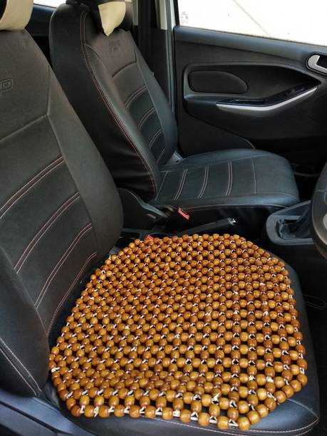 Q1 Beads Wooden Bead Seating Pad For  Volkswagen, Toyota, Tesla, Tata, Renault, Honda, HYUNDAI, Mahindra, Maruti Suzuki i10 Active, i20 Sportz, Baleno, Celerio, Ciaz, Swift, Harrier XT, Tiago Facelift, Seltos GTK 1.4, Hexa XM, Wagon R 1.1L 16V, Universal For Car