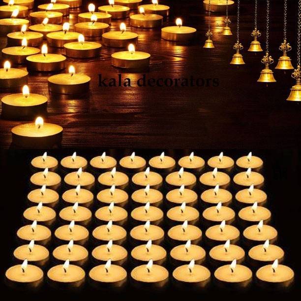 Kala Decorators 50 Unscented Tealight Candles, Daily Use, Smokeless MultiPurpose, Birthday, Festive, HomeDecor Candle Candle
