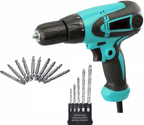 XDLB SGN Torque Adjustment System Electric Screw Driver Cum Drill Machine 10mm SD_750RP - 10 mm Screwdriver Drill Collated Screw Gun with PH+- & RCC Bit sets Corded (Colors as per Availability) Collated Screw Gun