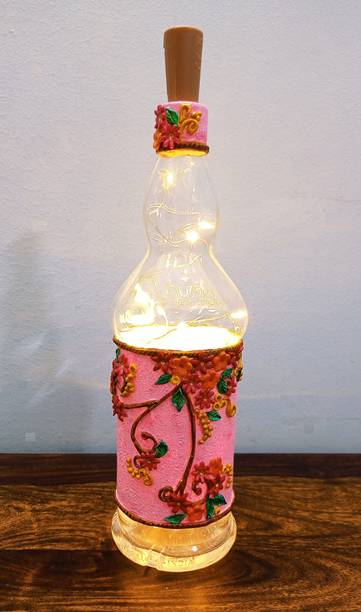 HITZ CRAFTY HC_FLORAL_PINK_LIGHTNING_DESIGNER Decorative Bottle