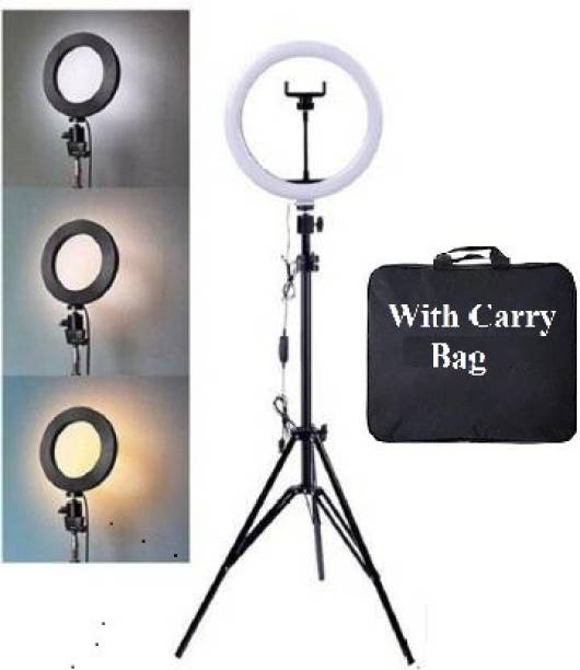 Highstairs 10 inch Big LED Selfie Ring Light with 7 Feet Extendable Tripod Stand with 3 light mode(white, warm, yellow) Ring Flash
