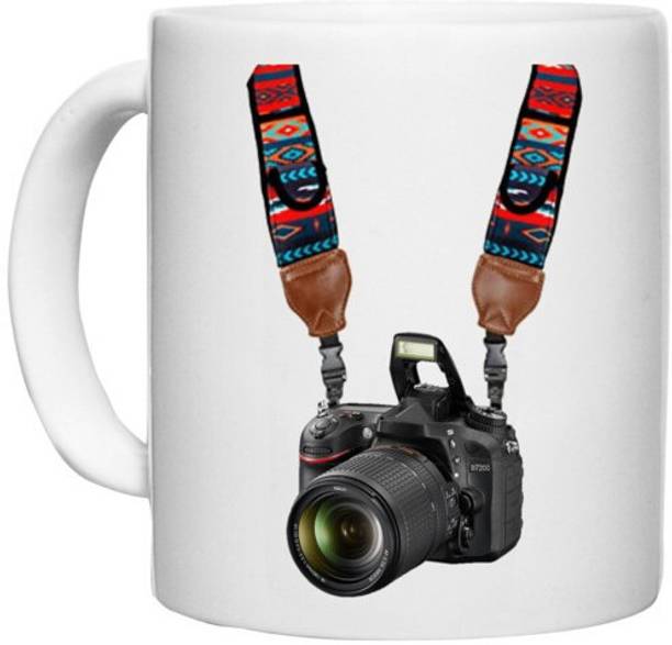 UDNAG White Ceramic Coffee / Tea 'Cameraman | DSLR Camera' Perfect for Gifting [330ml] Ceramic Coffee Mug