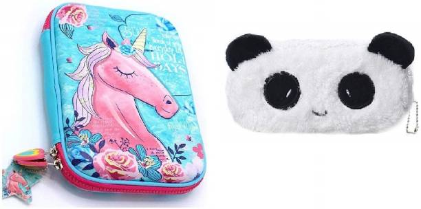 Mistazzo Stylish Unicorn Pencil Case With Panda Pouch For Girls Art EVA Pencil Boxes