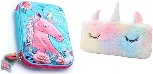 Mistazzo Stylish Unicorn Pencil Case With Unicorn Pouch For Girls Kids Art EVA Pencil Boxes
