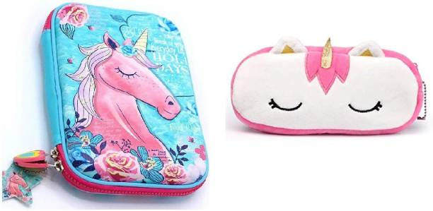 Mistazzo Stylish Unicorn Pencil Case With Unicorn Pouch for Girls Kids Return Gift Art EVA Pencil Boxes