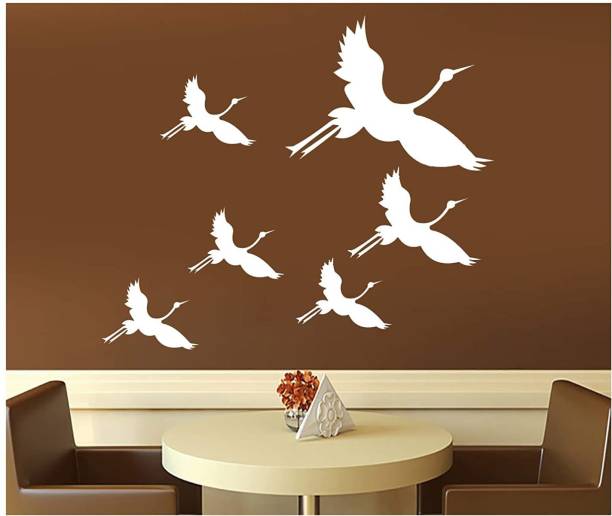 Kayra Decor for Home Wall Decoration Suitable for Room Decor and Craft (16 x 24-IN) KHSNT182 Flying Crane Bird Wall Design Stencils (Size: 16" X 24") Beautiful Wall Stencil