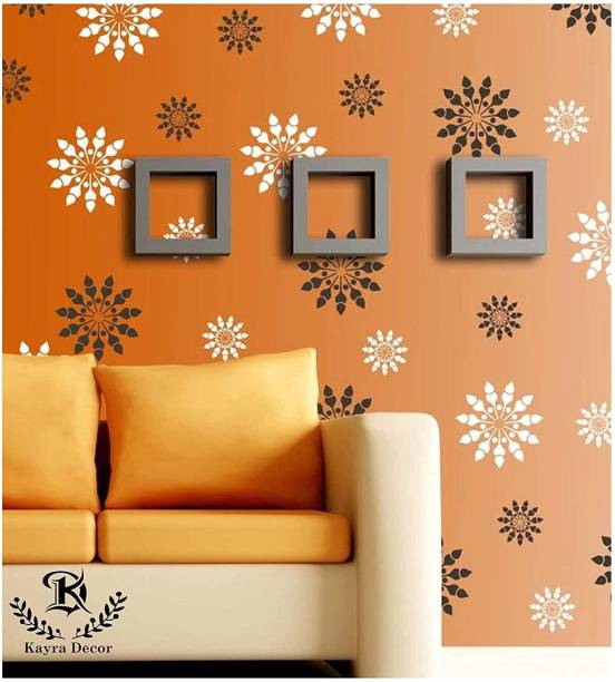 Kayra Decor Floral Wall Design Stencils for Wall Painting for Home Wall Decoration � Suitable for Room Decor, Ceiling, Craft and Floors (16 inch x 24 inch) (KHS441) KHS441 Wall Arts Stencil