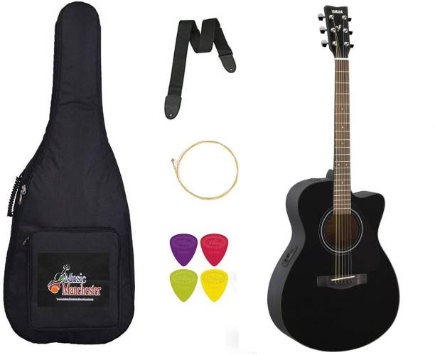 YAMAHA FSX80C Black with Padded Bag, String, Belt, Plectrum Combo Pack Semi-acoustic Guitar Tonewood Rosewood