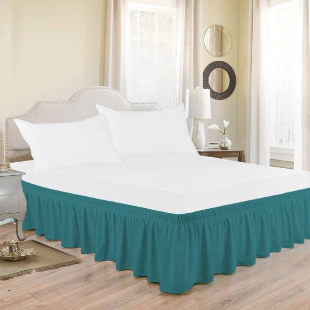 Wood Bed Skirts, Teal Queen Size Bed Skirt