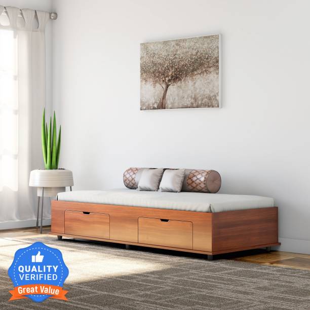 Okra Diwan Bed Engineered Wood Single Box Bed