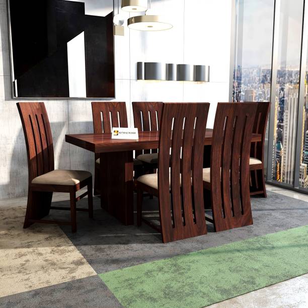 Kendalwood Furniture Premium Quality Dining Table with 6 Chair Solid Wood 6 Seater Dining Set