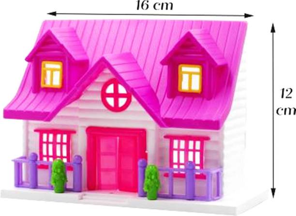 Gift Collection Portable Funny Girls 1 doll house Play Set | 19Pcs | 100% Non-Toxic BPA free plastic| Big Dream House Lovely Classic Shapes and designs for kids