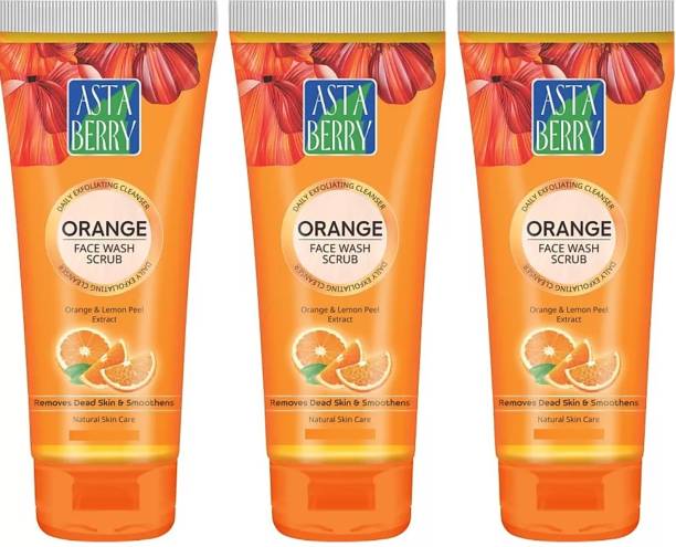 ASTABERRY Orange Scrub Vitanim C 60ml (Pack of 3)  (180 ml) Face Wash