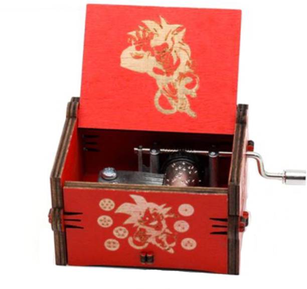 PLA Giftmart Dragon Ball Antique Wooden Hand Cranked Son Goku Mini Music Box