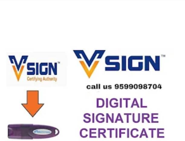 VSign Digital signature certificate v-sign class-3 individual signature certificate DSC with Epass USB token for GST ITR e-ticket IRCTC online signature MCA ROC Smart Key