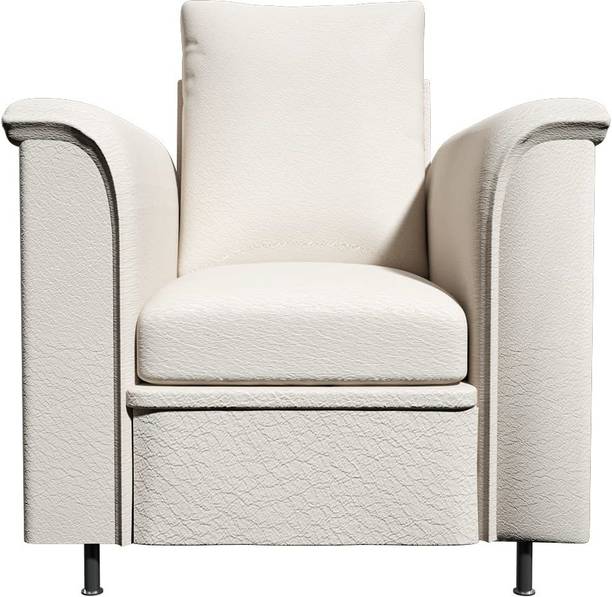 Sekar Lifestyle Royal Series (Beige, 1 Seater) Leatherette 1 Seater  Sofa