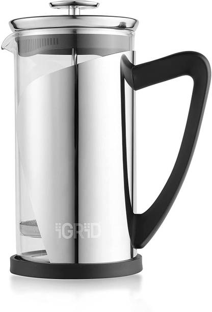 iGRiD French Press Coffee Maker with 4 Part Superior Filtration, Superior Food Grade Stainless Steel Coffee maker , Stainless steel, 1000 ML- IGFP09 8 Cups Coffee Maker