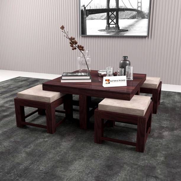Kendalwood Furniture Premium Quality 4 Stool Coffee Table Center Table for living room Furniture Solid Wood Coffee Table
