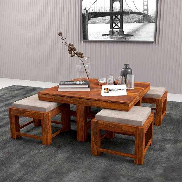 Kendalwood Furniture Premium Quality 4 Stool Coffee Table Center Table for living room Furniture Solid Wood Coffee Table
