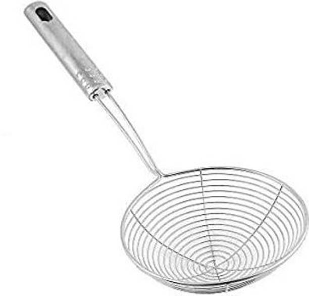Global Venders Deep Fry/18 cm Stainless Steel Puri Strainer/Jhara/Mesh Strainer Strainer