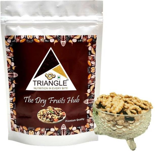 triangle PREMIUM WHITE KASHMIRI WALNUT AKHROT DRYFRUIT GIRI PACK 500 GRAMS Walnuts