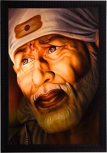 eCraftIndia Sai Baba Satin Matt Textured UV Art Canvas 14 inch x 11 inch Painting