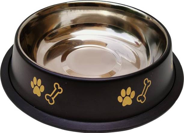YIMK Round Stainless Steel Pet Bowl