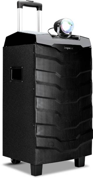 इम्पेक्स TS-1101 Multimedia Portable with USB/SD/TF/FM Radio/AUX/Remote/Bluetooth/Wireless Mic & DJ LED Light Function (Black) 100 W ब्लूटूथ टॉवर स्पीकर
