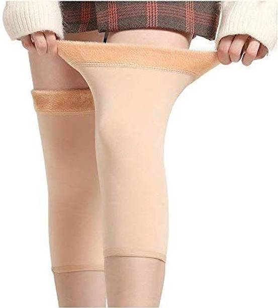 Stylathon Soft & Warm 100% Fully Stretchable Velvet Fleece KNEE CAP Socks for Women & Girls Knee Support