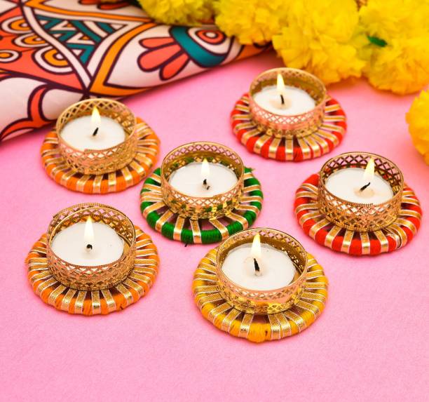 Posval 6 Candle| Diya Candle |Colourful Puja Candle|Home Decoration Candle| Candle
