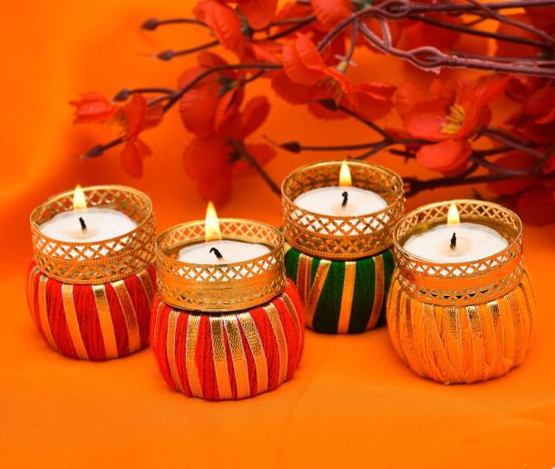 Posval 4 pcs Candle| Diya Candle |Colourful Puja Candle|Home Decoration Candle| Candle