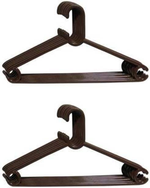 Homix Designer Hanger Pack of 12 Premium Quality Plastic Clothes Hanger Plastic Pack of 12 Hangers (Brown) Car Coat Hanger