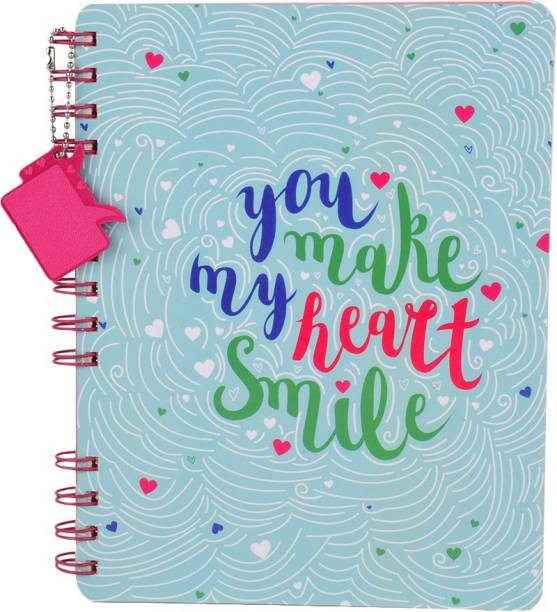Doodle Happy in Love Stop Wiro Notebook WIth Dangler B5 Diary Ruled 160 Pages